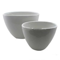 Huifa Classic Design Minimalist Style Ceramic Ware Oval Shaped Flower Pot for Garden Decoration