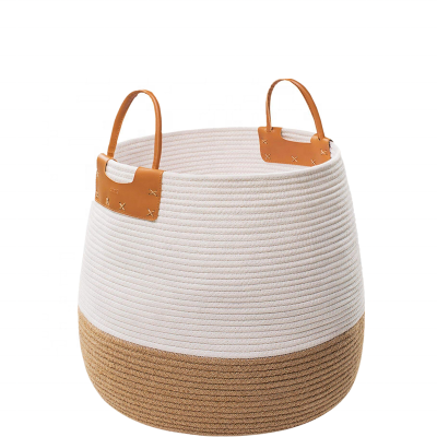 Natural and Plush Woven Seagrass Foldable Storage Basket with Handles