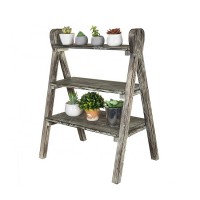 Wood yard garden flower plant rustic display organizer planter holder