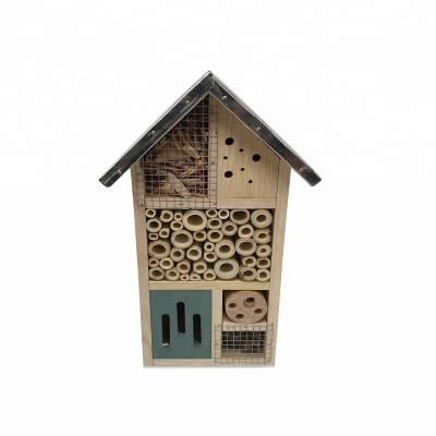 Multi-Chambered Insect House wooden bamboo bee house