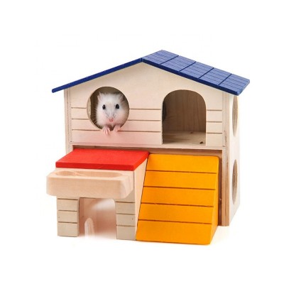 Wooden hamster hut customized hamster pet house small cage