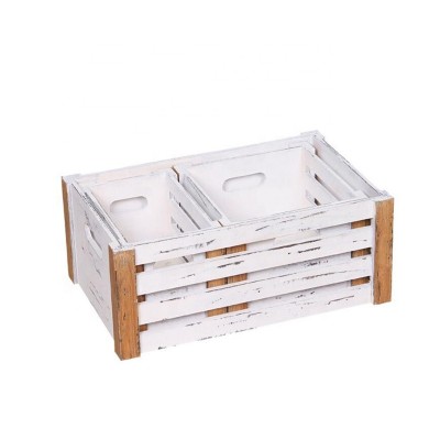 Handmade dinner service wooden crate tray