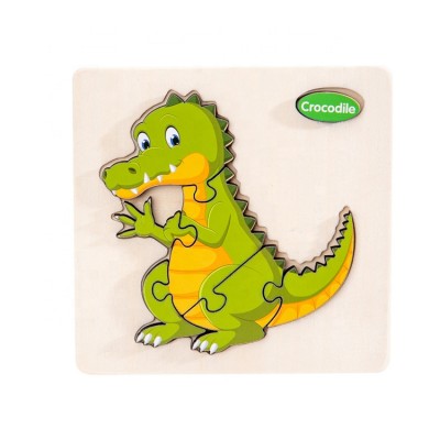 Wooden gift set toy intelligent learning Puzzle crocodile Rack Set