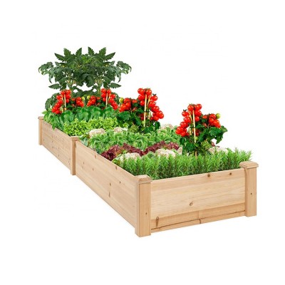 Wooden garden decor flower planter raised elevated organizer holder