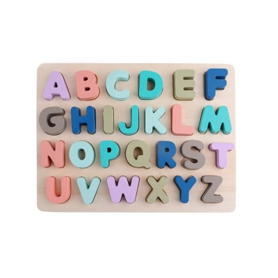 Wooden Gift Gametoy Multicolor Capital Alphabet ABC puzzle